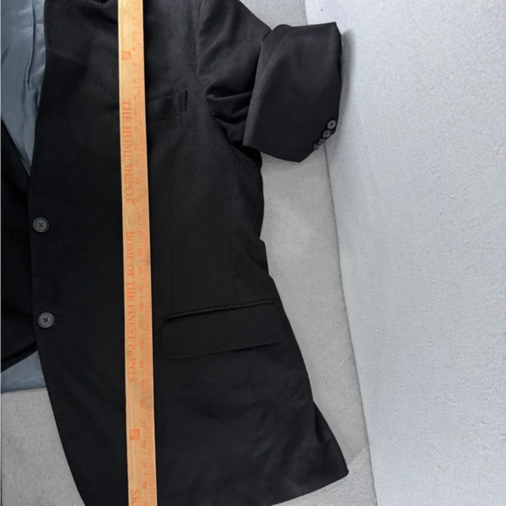 John W. Nordstrom 100% Cashmere Blazer Mens 46L Black Flannel Suit Jacket Luxury